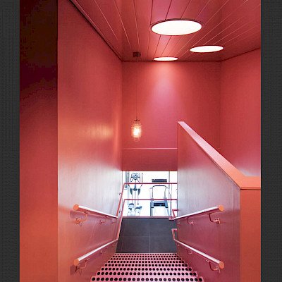 Liong Lie architects DPFC interior red stairs